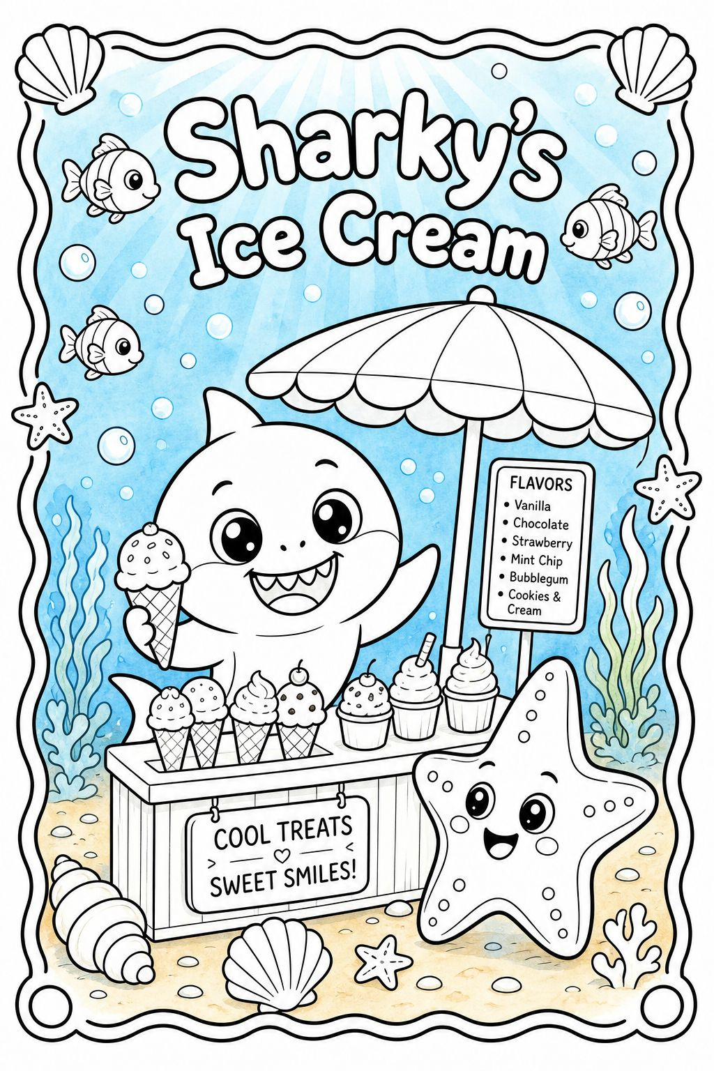 Shark Coloring Book for Kids: Ocean Animals, Creative Fun (Printable)